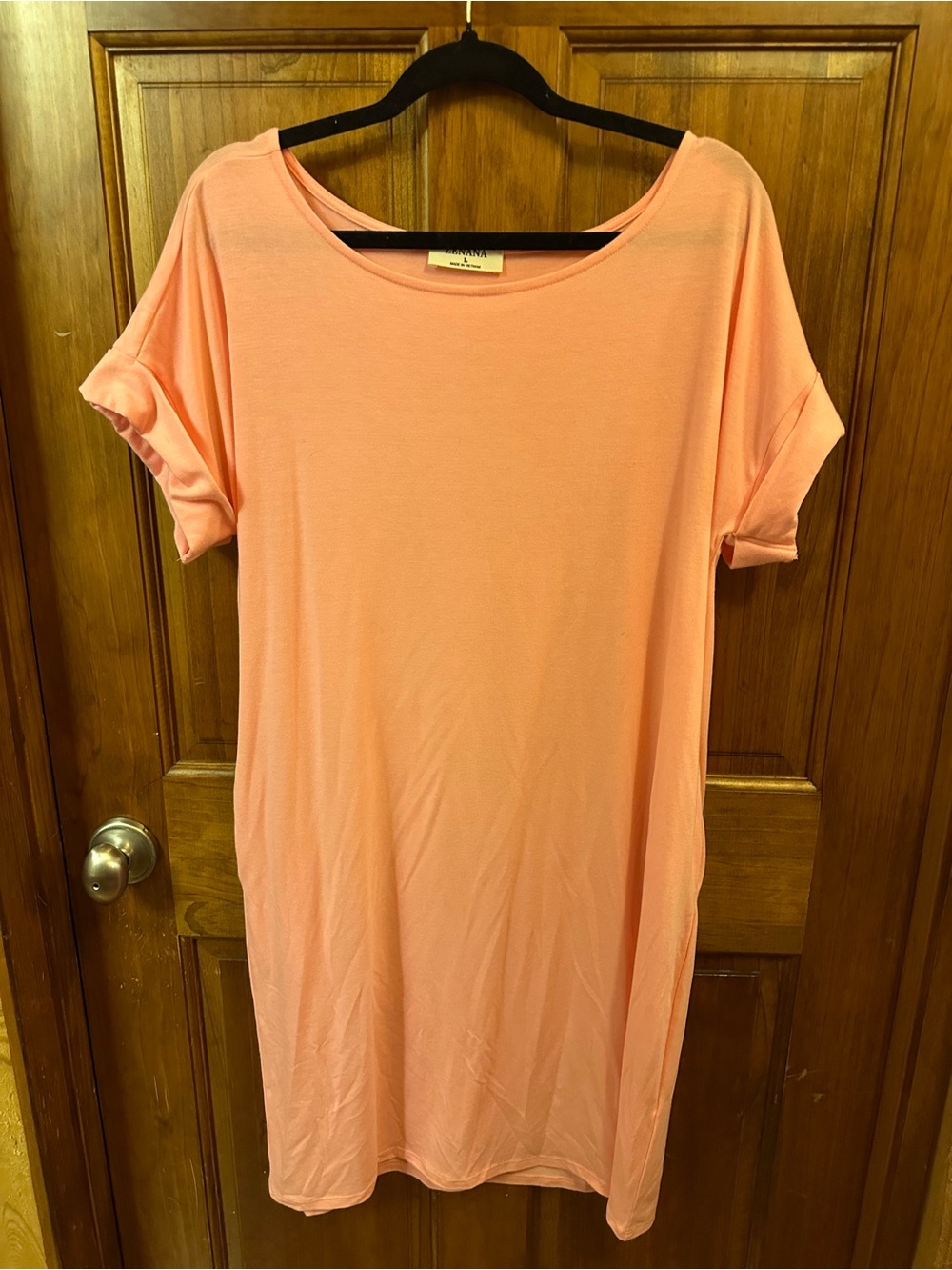 Zenana Light Pink Women’s Relaxed Sleeve Dresss